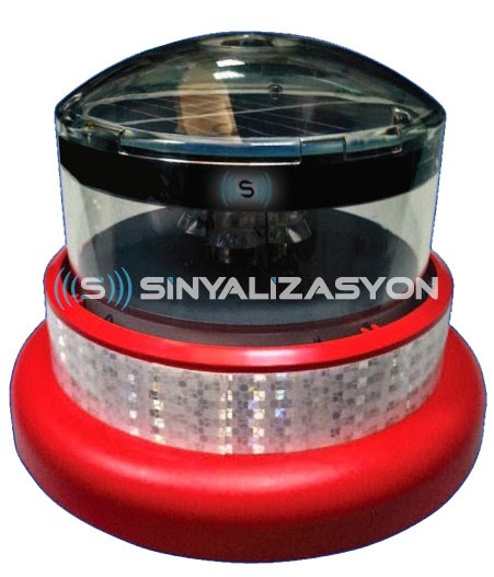 WARNING LAMP WITH SOLAR ENERGY FLASHER