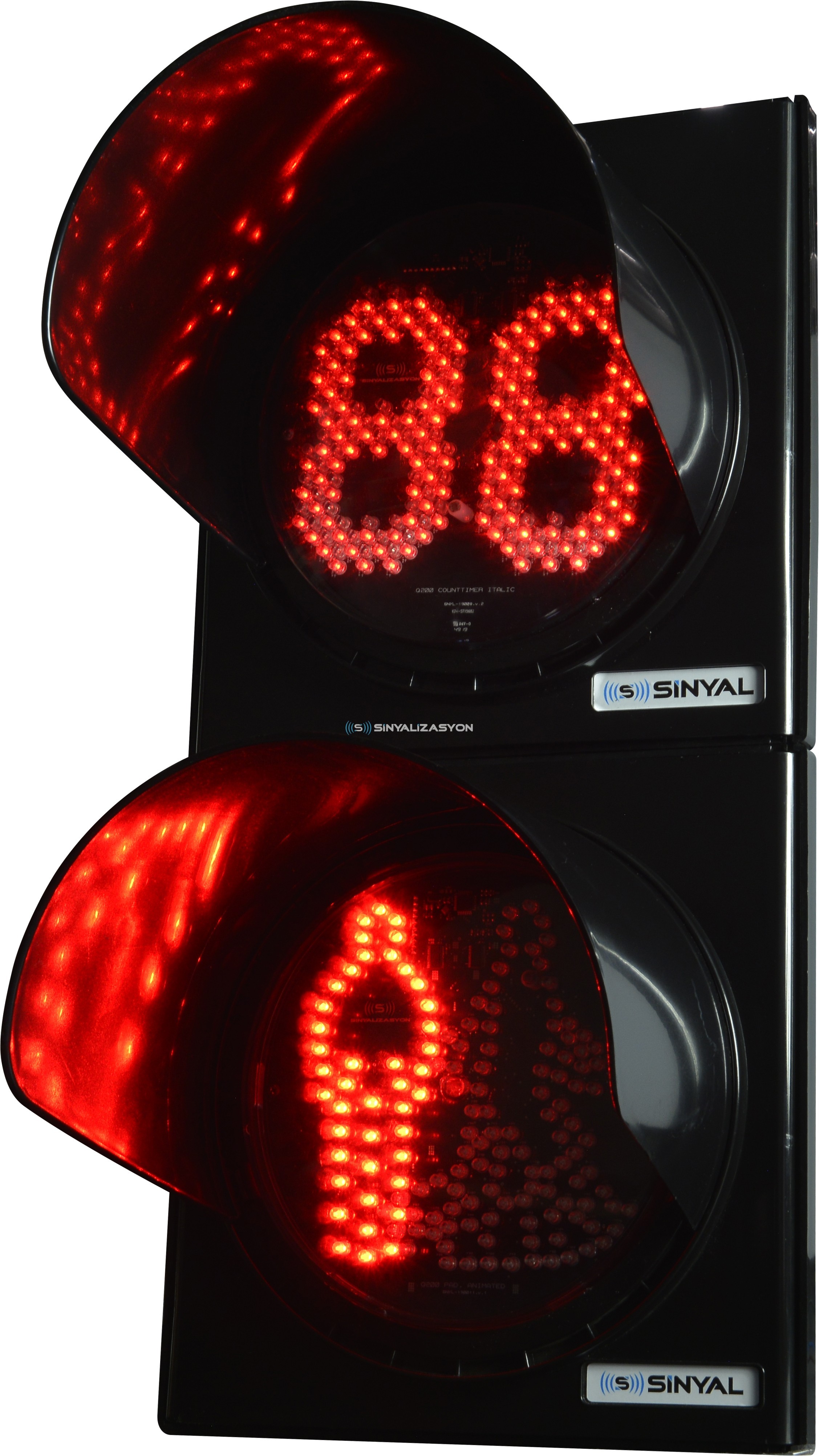 Sarix™ Q200 COUNTDOWN TIMER AND ANIMATED PEDESTRIAN SIGNAL HEAD WITH 5MM